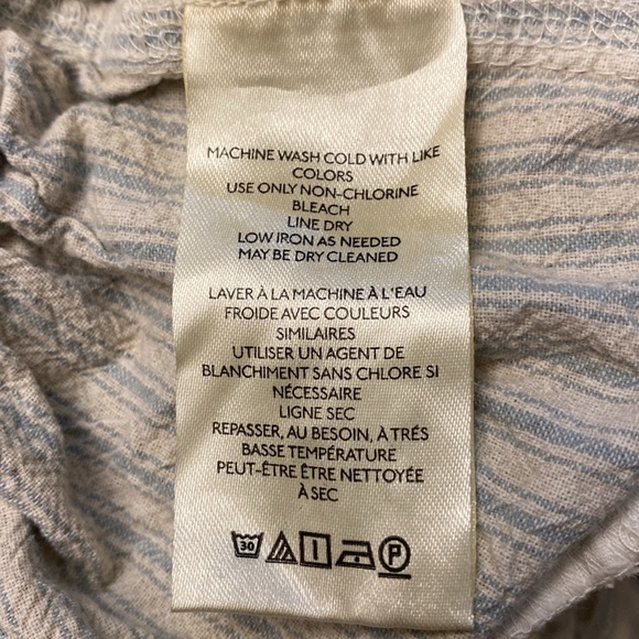 Free People Harem Wide Leg Striped Oversized Pants,Size S Color Cream-Light Blue - Picture 12 of 13